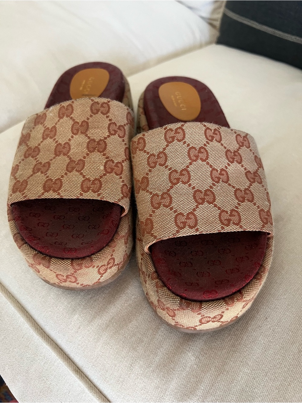 Gucci platform slides